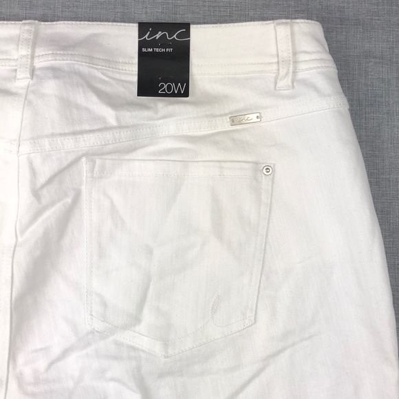 INC White Fringed Cropped Jeans Plus Size - Picture 6 of 6